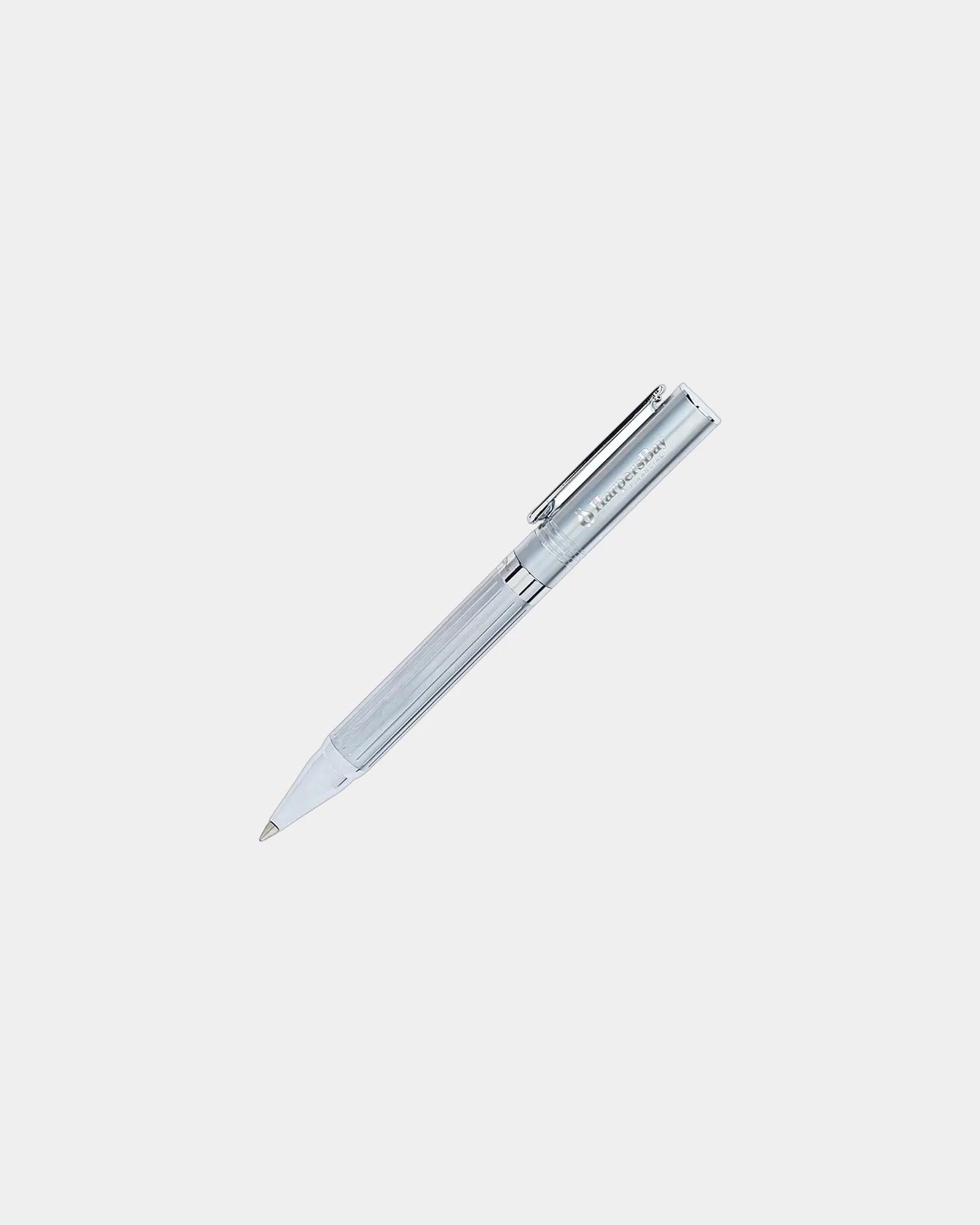 Custom brass ballpoint pen with twist-action mechanism - Silver